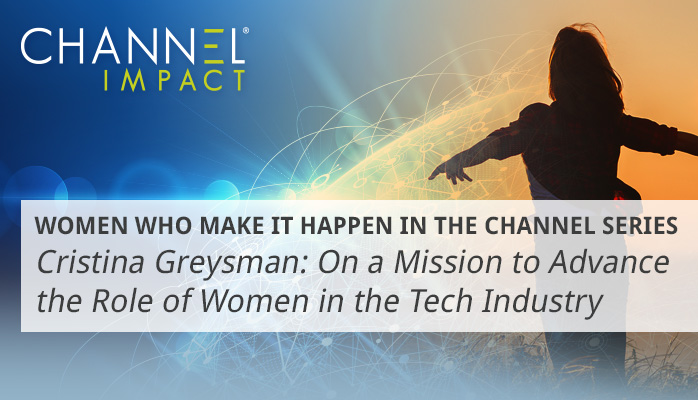 Women who make it happen in the channel series graphic with woman standing with arms open
