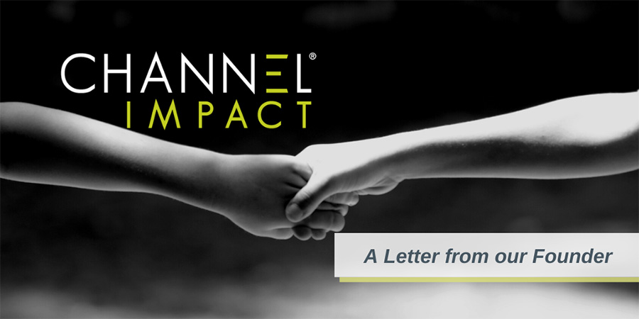 A Letter From Our Founder with hands shaking in the background